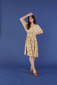 Drop Shoulder 3/4 Sleeve Dress